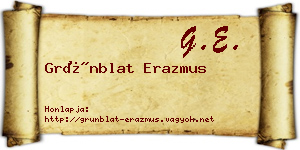 Grünblat Erazmus névjegykártya